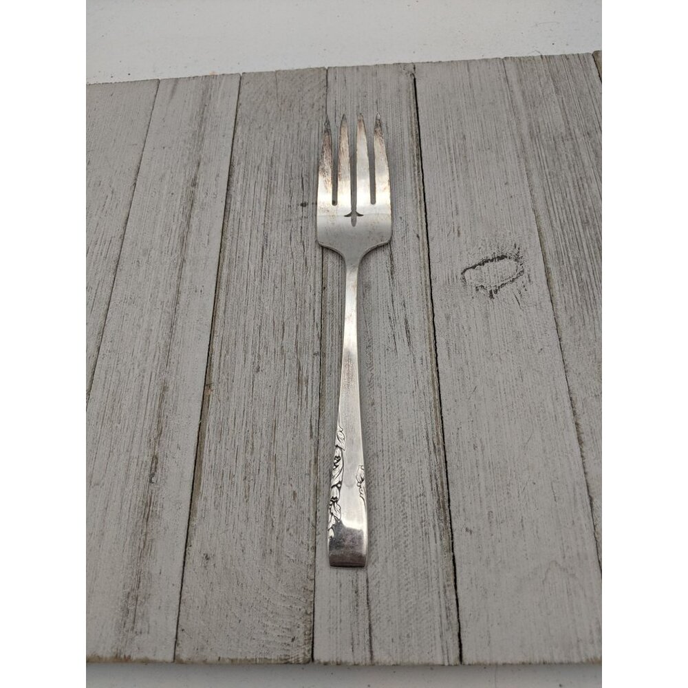 Vintage 1881 Rogers Proposal Silverplate Flatware Cold Meat Fork Serving